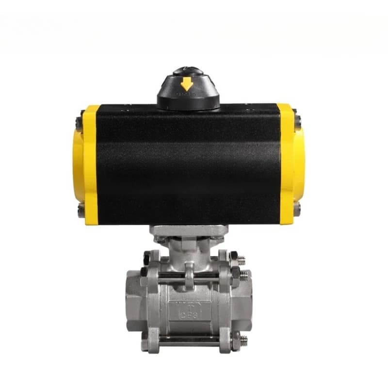 Stainless steel high platform thread buckle pneumatic ball valve three-piece internal thread industrial pneumatic ball valve