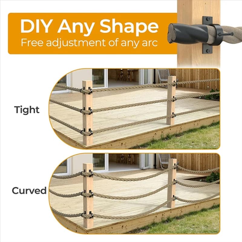 Rope End Snap 5Pack With Crossscrew–Stainless Steel Rope Cap, Cover, And Support Kit For Hemprope