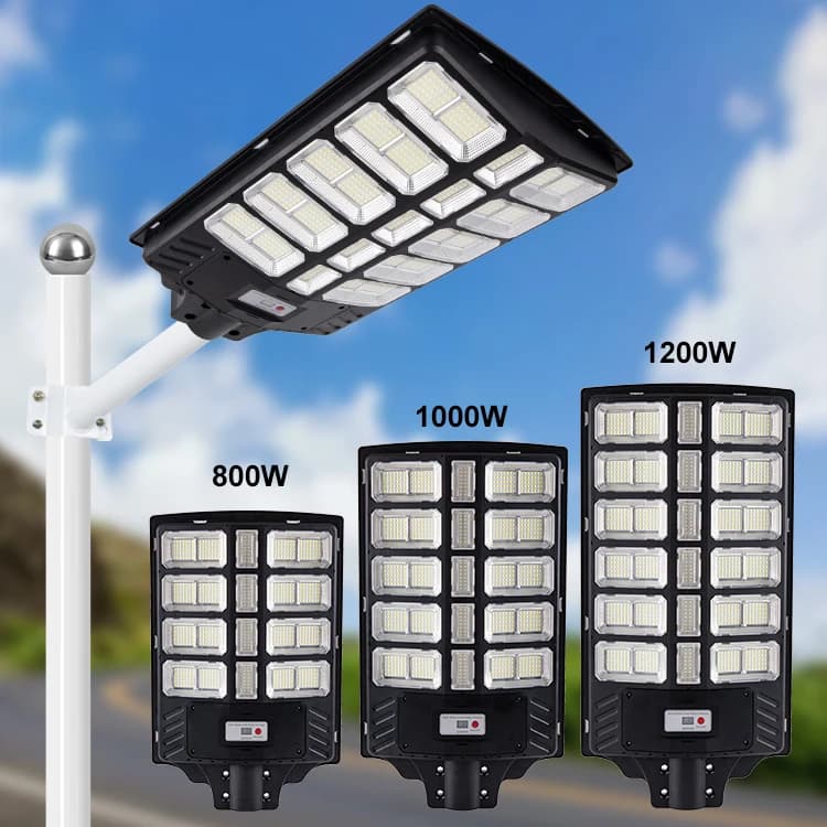 AORUITAI High Brightest Light Control Ip65 Abs Streetlight 800 1000 1200 W All in One Integrated Solar Led Street Lamp