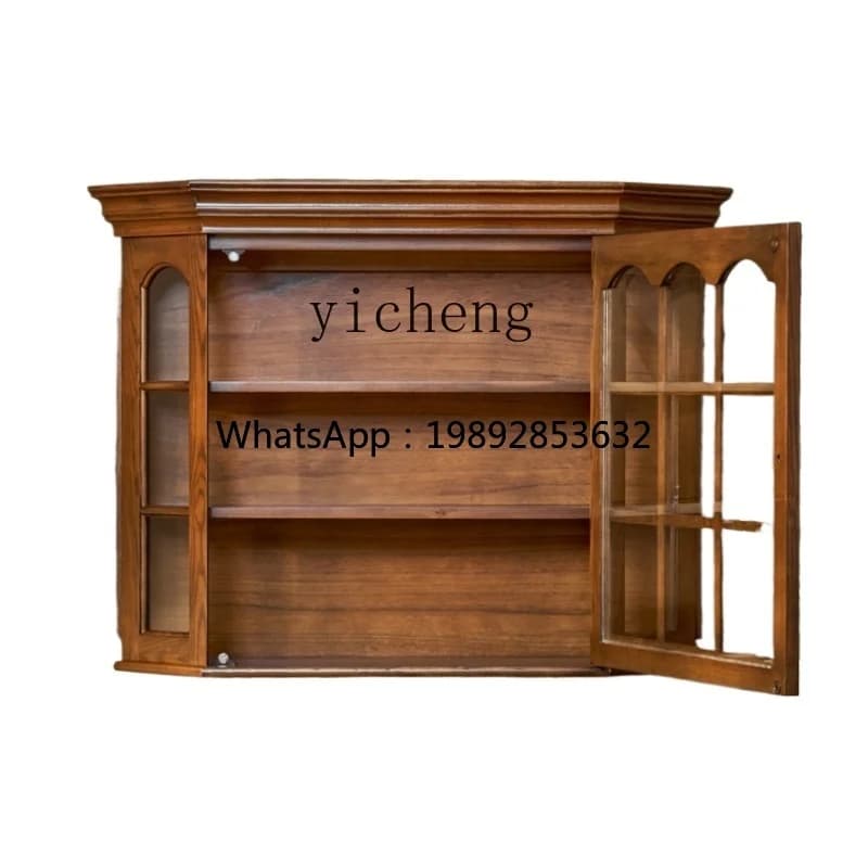 ZF wall cabinet retro all solid wood cup holder medieval cup holder hanging cabinet