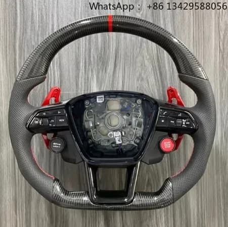 Custom Leather Car Steering Wheel for Audi A6 A7 A8 A3 A4 A5 B9 B8 TT Q3 Q5 Q7 Q8 C6 C7 C8 RS7 Carbon Fiber Steering Wheel