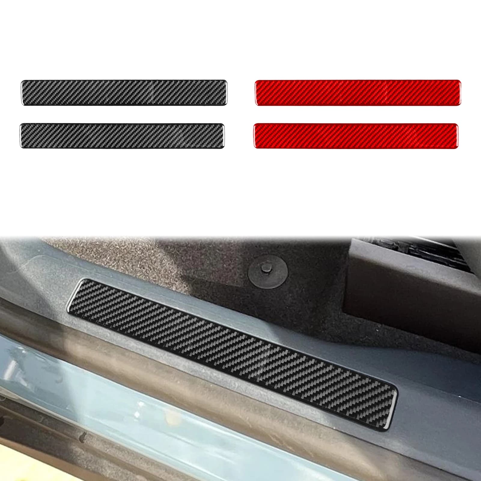 For Ford Maverick 2022—2024 Carbon Fiber Front Door Inner Threshold Panel Car Interior Accessories Cover Trim Modified Sticker