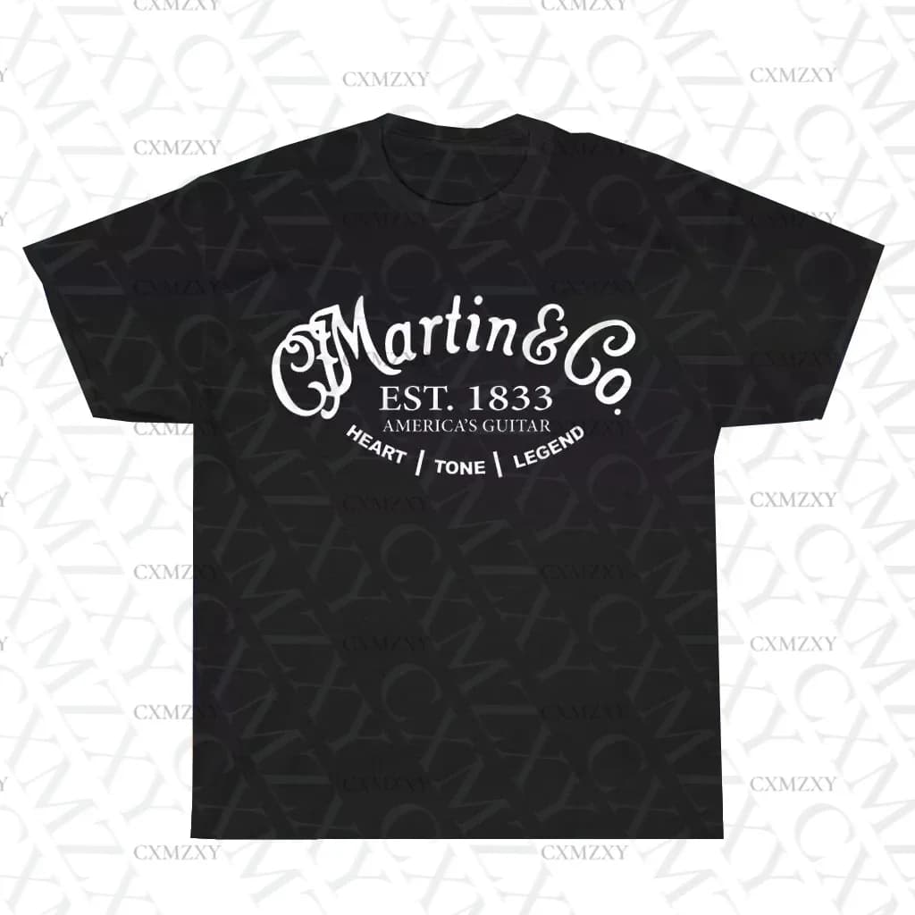 Hot Sale Summer 100% Cotton Black Martin & Co America'S Guitars Logo T Shirt Men Short Sleeves Cool Tee Streetwear T-shirt
