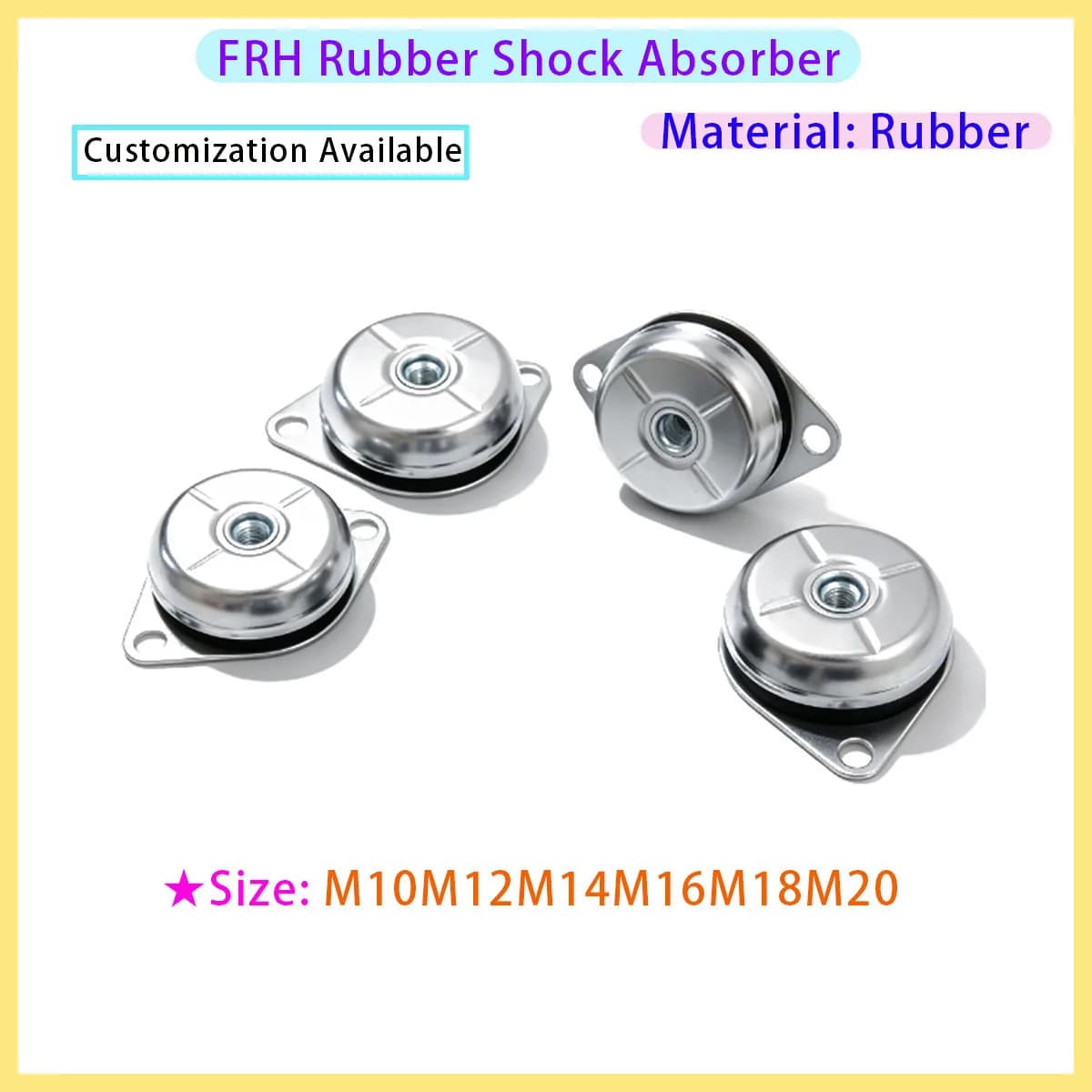 FRH Bell Shaped Shock Absorber Anti Vibration Buffer Rubber Generator Water Pump Air Compressor Shock Absorber M10-M20