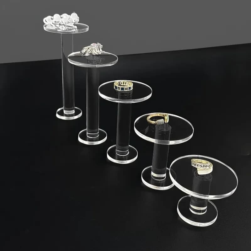 5pcs Transparent Acrylic Tiered Round Display Stand for Anime Figures Model Showcase Jewelry Perfume Display Base Jewelry Towers