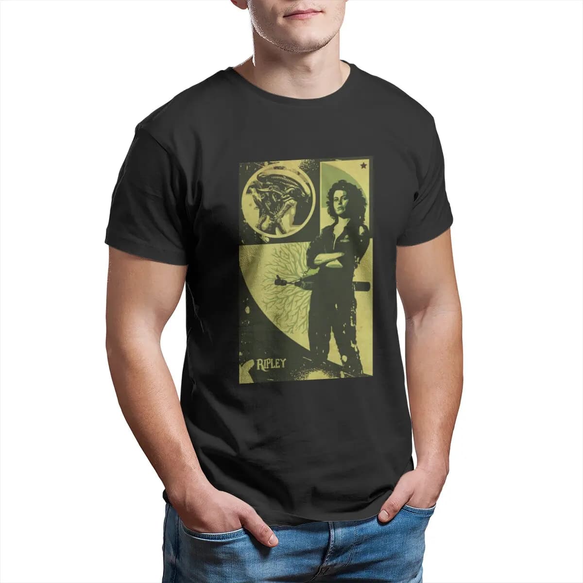 Ellen Ripley T Shirt Ripley's Collection Card xenomorph XL-6XL Aliens Predator horror movie printed t-shirt 100% Cotton