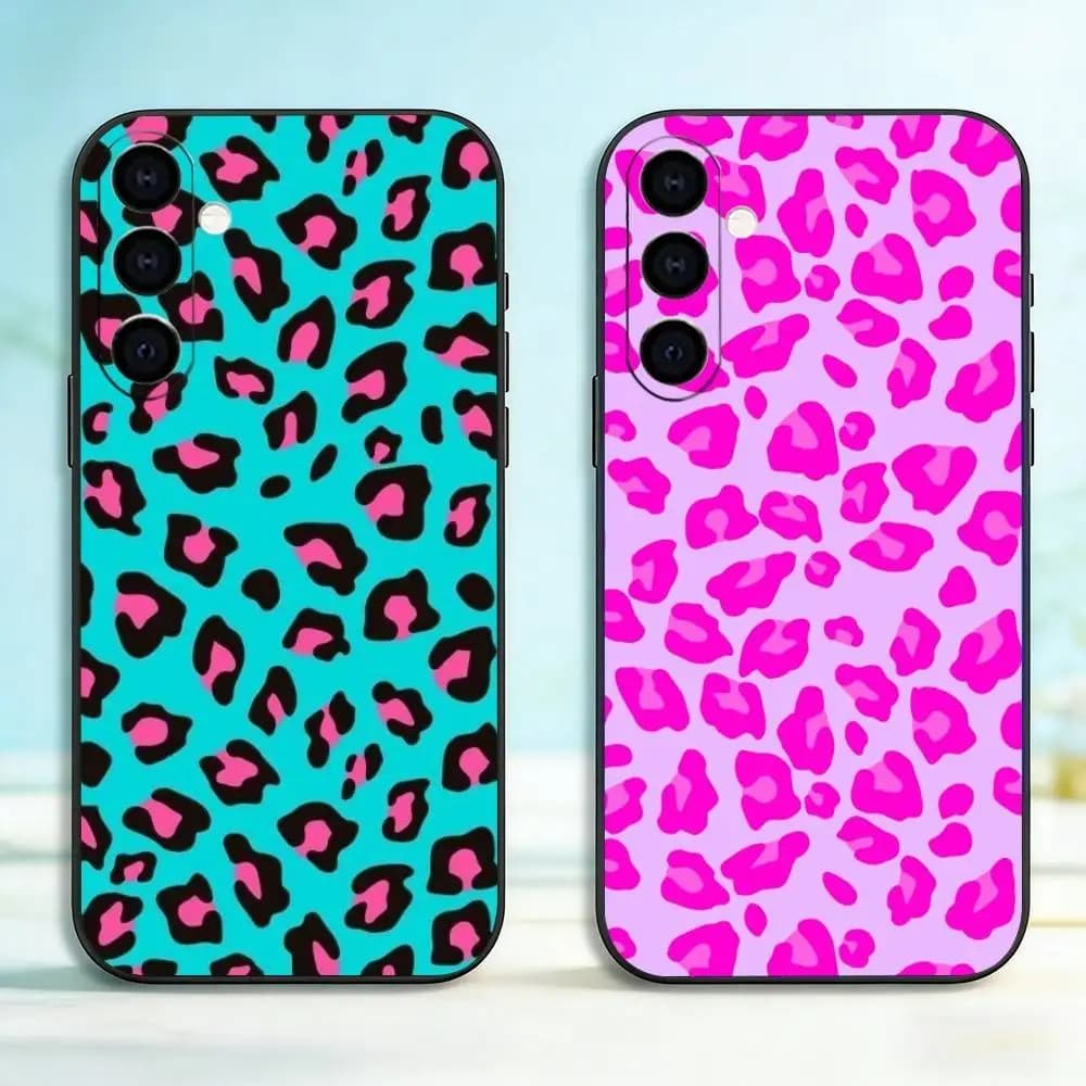 Leopard Blink Diamond Bowknot Lustre Lining Phone Case For Samsung Galaxy A73,A72,A71,A70,A53,A52,A51,Soft Silicone Black Cover