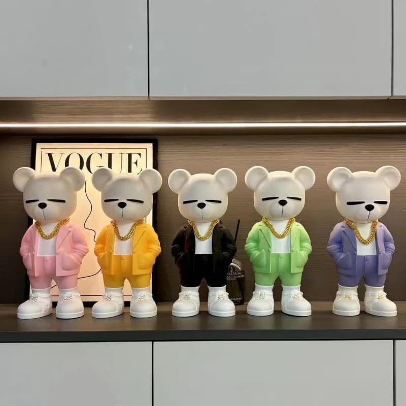 Creative Bear Statues, Dining Table Decorations, Animal Statues Crafts Gifts, Modern Art, Interior Home Decoration Accessories