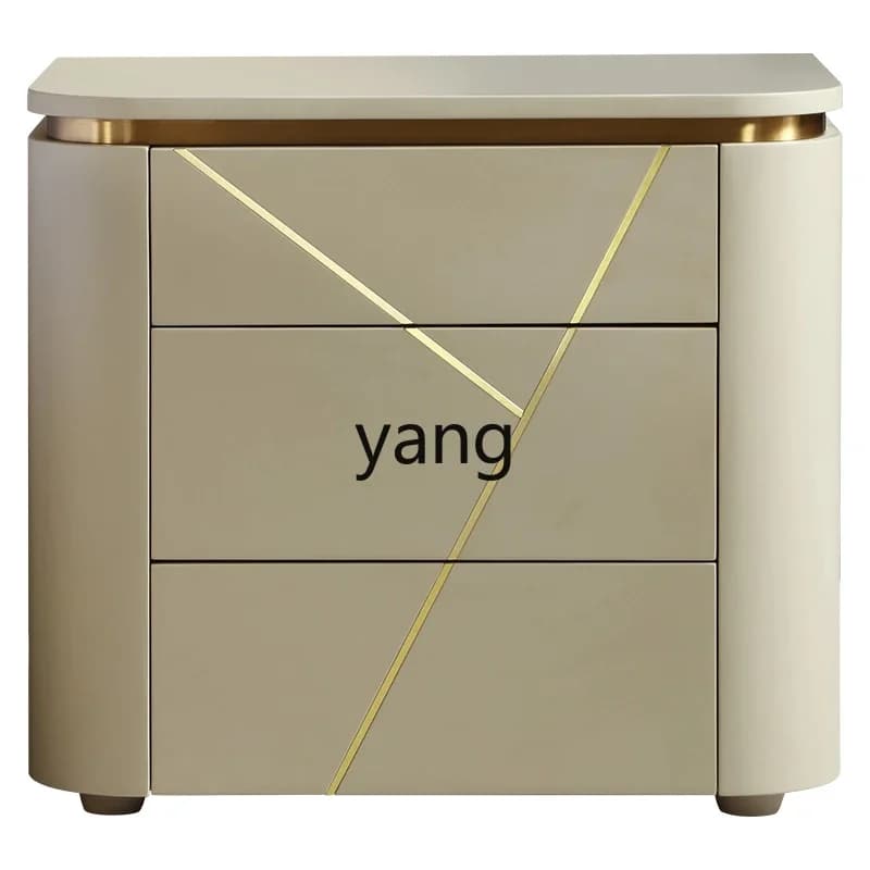 LH   bedside table creative stainless steel bedroom paint light luxury bedside table