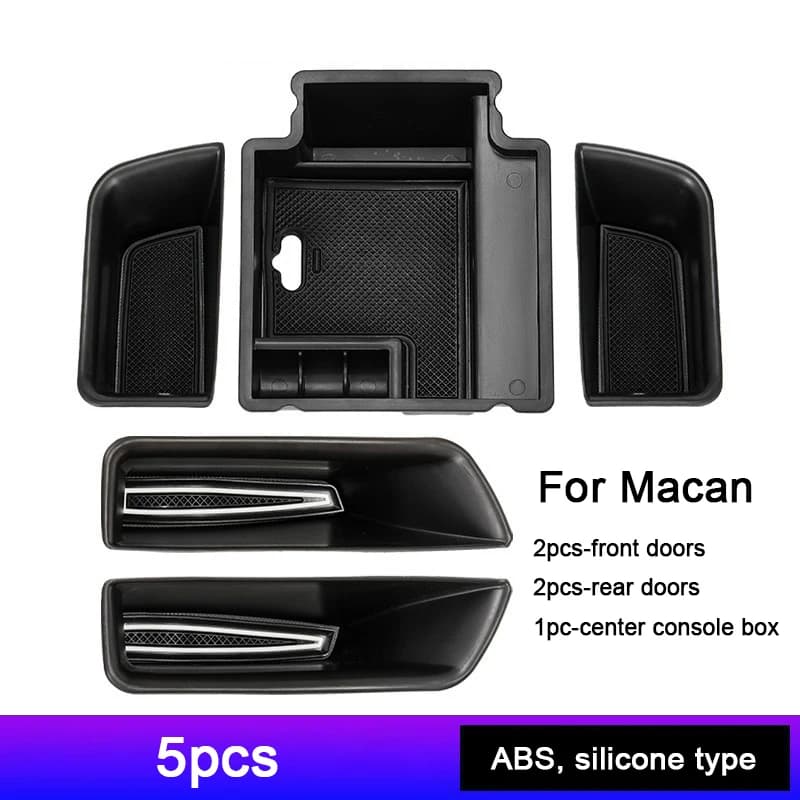 For Porsche Macan 95B 2014-2024 718 982 991 911 Central Armrest Storage Box Front Rear Door Handle Tray Organizer Box Accessory