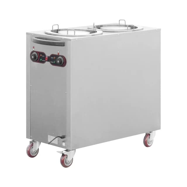 Commercial Electric Plate Warmer Cabinet Stainless Steel Mobile Cart for Hotel Use 220V Counter Top Warming Dish Cart