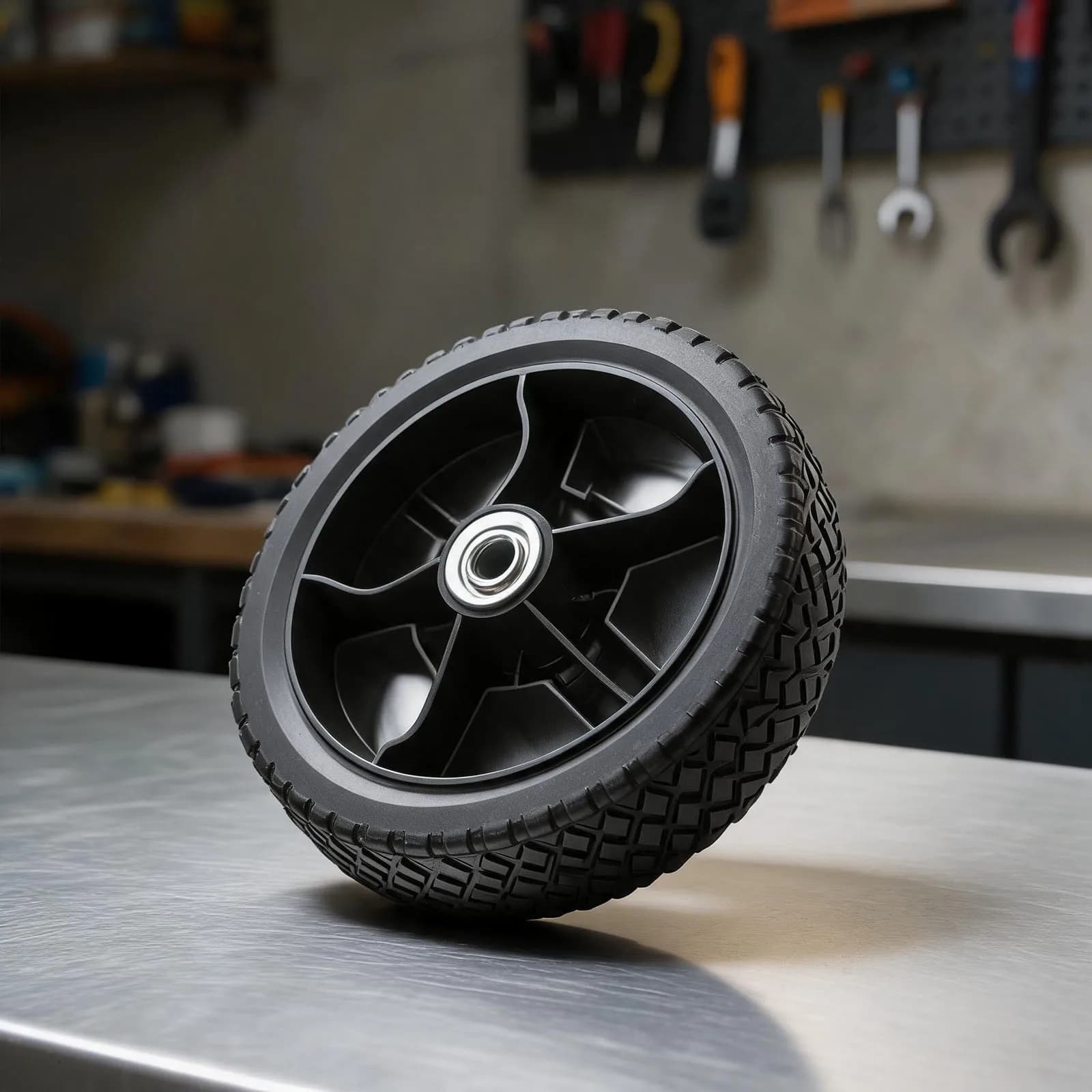 17cm Front 20cm Rear Lawn Mower Replacement Wheels Set for Grass Cutting Machines Compatible with Multiple Models