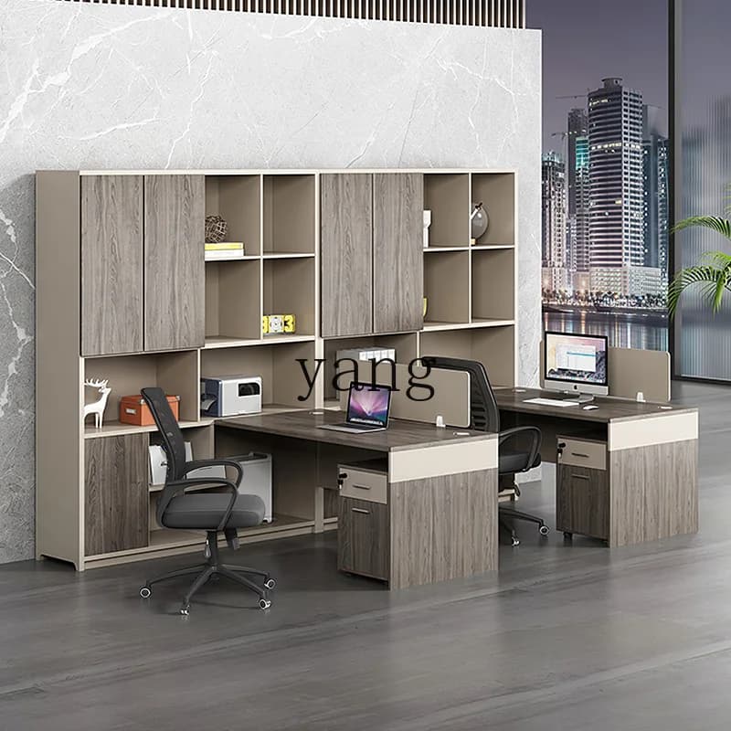 LMM with locker simple modern staff office desk and chair combination net taste office furniture