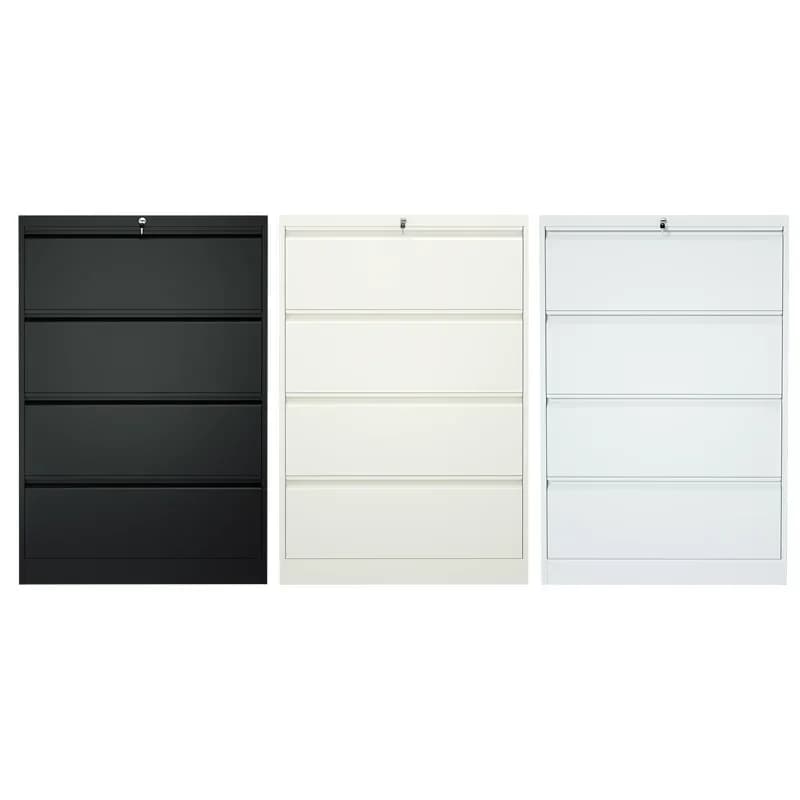 Slide 4 Drawer File Locker Home Living Room Wide Metal Locker with Gooseneck Handle