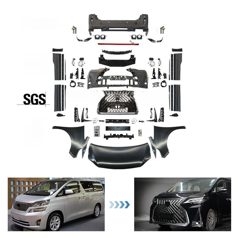 GBT Factory Alphard ANH20 to LM Model Upgrade Body Kit Front Bumper Headlight Facelift Modification Parts Fit for Alphard