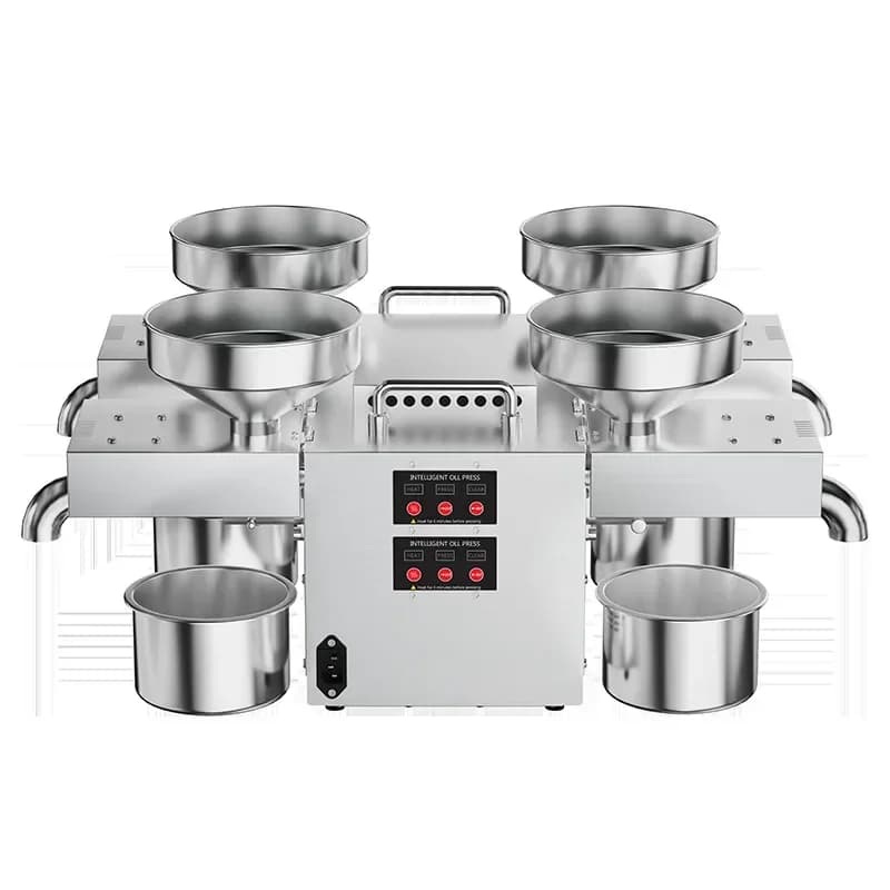 New stainless steel oil press commercial medium and small four head B04 hot and cold oil press machi