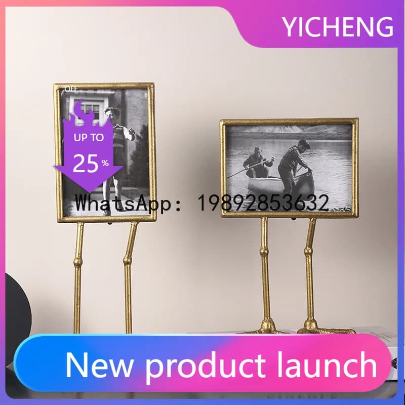 SLT Modern Picture Frame Simple Metal Photo Frame gold Vintage Living Room Study Display Duck Claw Creative Photo Frame