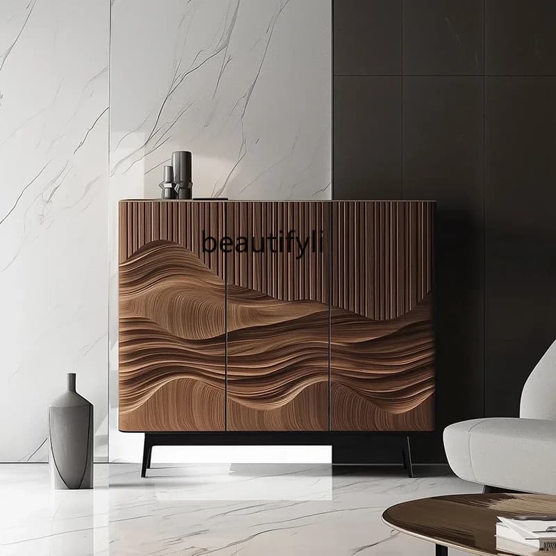 LXHome entrance cabinet opposite door Solid wood decorative cabinet Art living room storage Shoe cabinetSSS