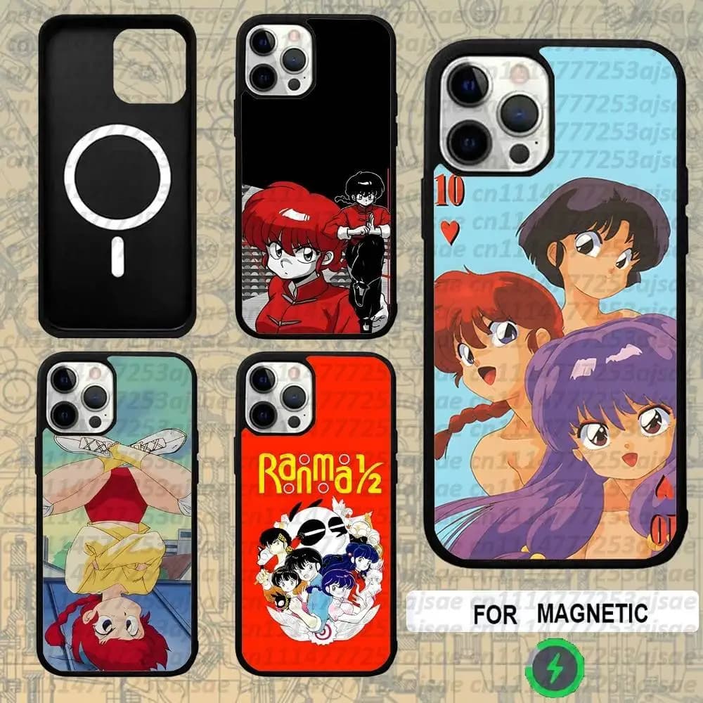 Anime R-Ranma 12 For Magsafe Wireless Charger Case For iPhone 18,15,16,17,13,14,11,12,Pro,Max,Plus,E,Air,Mini Cover