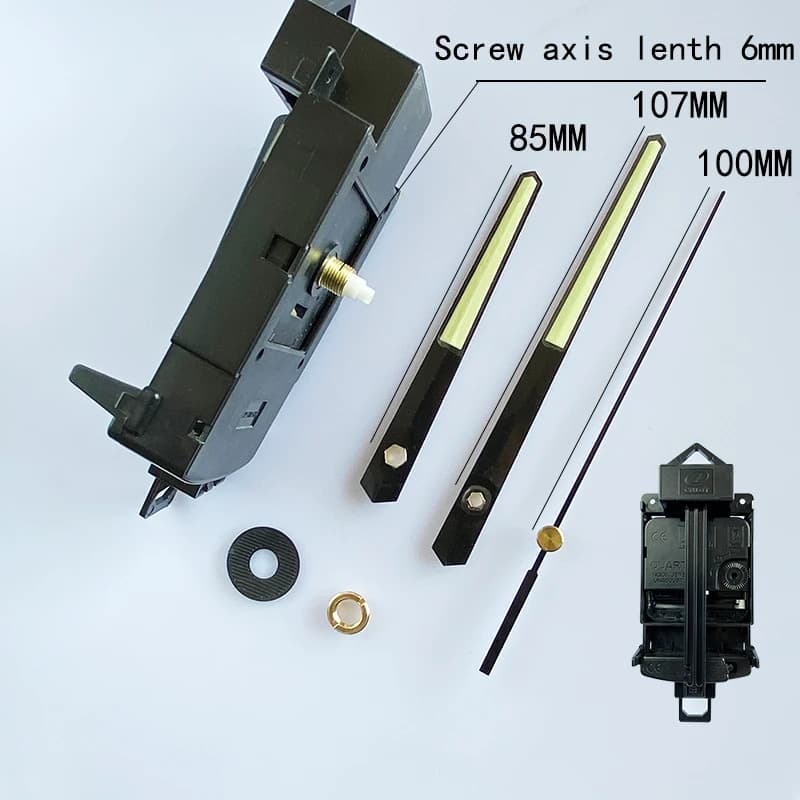 Clock Quartz Movement 6mm Sweep Pendulum Mechanism 2508# Luminous Hands Replacement Repair Operated  Include Accessory Diy Kits