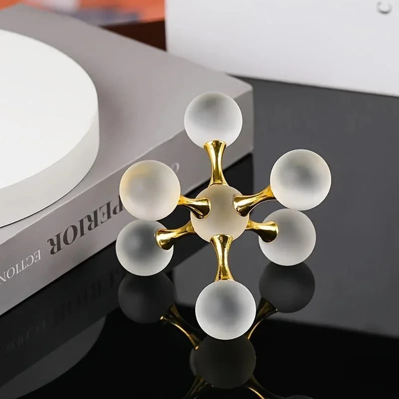 Modern Geometric Luxury Minimalist Molecular Glass Crystal Ball Ornaments Decor Home room Table Decorative Crystal Figurines Art