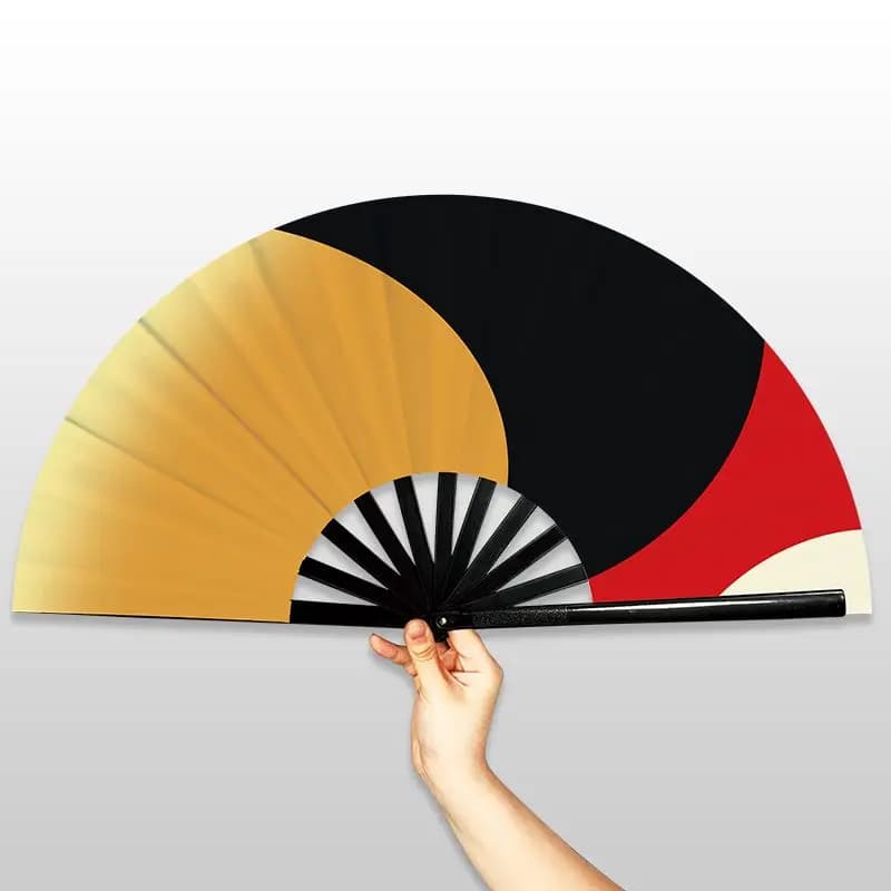 Three Color Kung Fu Tai Chi Fan Plastic Ribs Single Sided Dancing Fan Chinese Style Ink-wash Fan Chinese Martial Arts Sound Fan