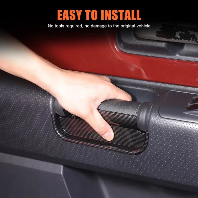 2Pcs For Toyota FJ Cruiser 2007-2021 ABS Carbon Fiber Car styling Car Door Storage Box Mobile Phone Pallet Interior Accessories