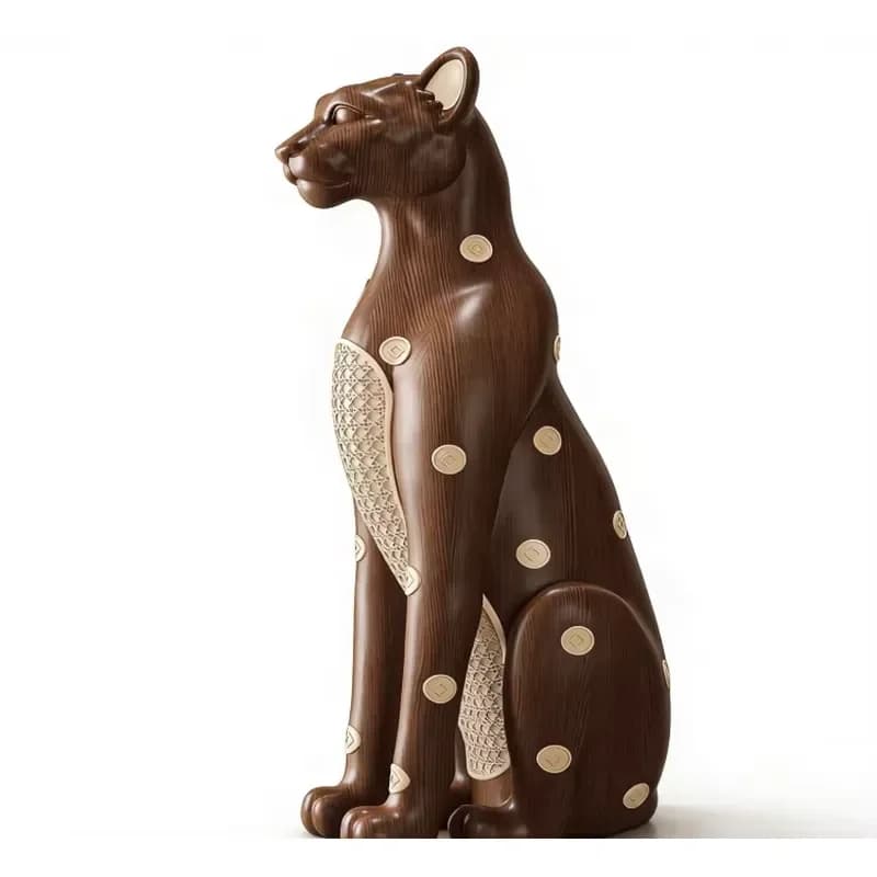 European and American light fortune-making leopard floor ornaments porch high-end decorative sculpture