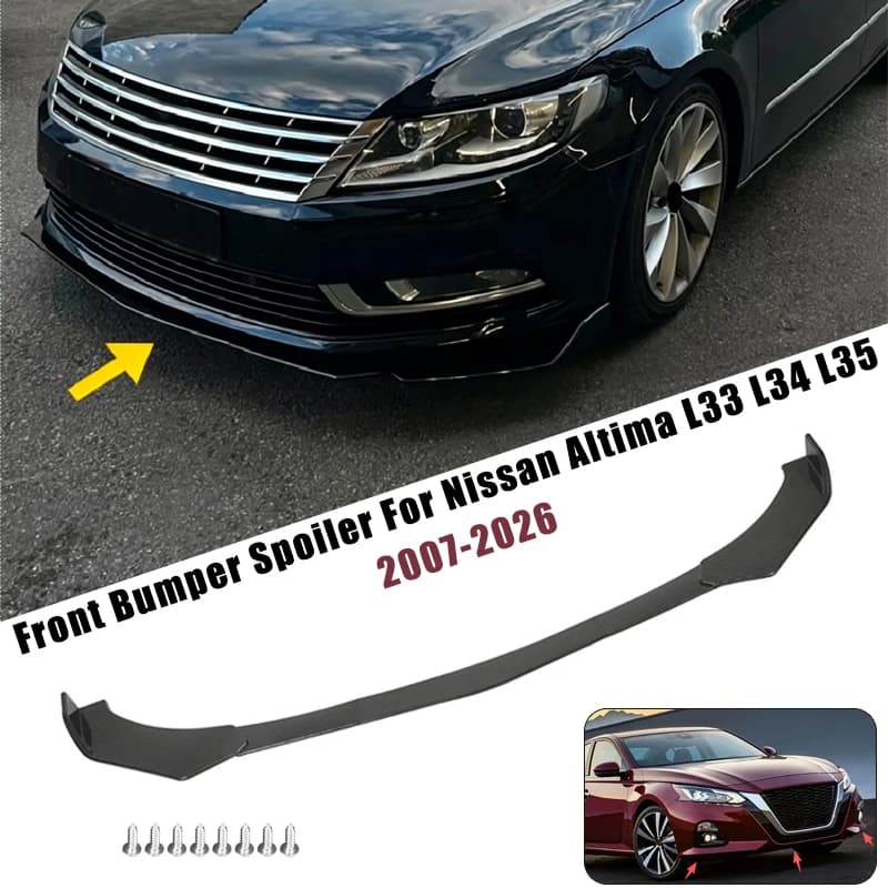Sport Front Bumper Splitter Spoiler Lip For Nissan Altima L33 L34 L35 2007-2026 5Pcs Adjustable Sectional Car Tuning Body Kit