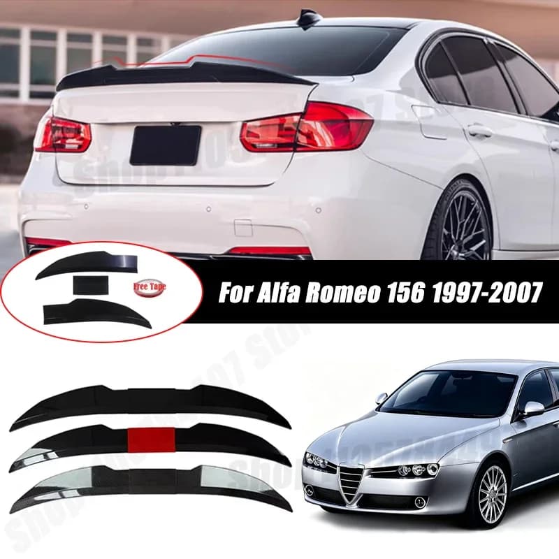 3pcs Sedan Rear Trunk Spoiler For Alfa Romeo 156 1997-2007 Adjustable DIY Modified Trunk Spoiler Automotive Accessories