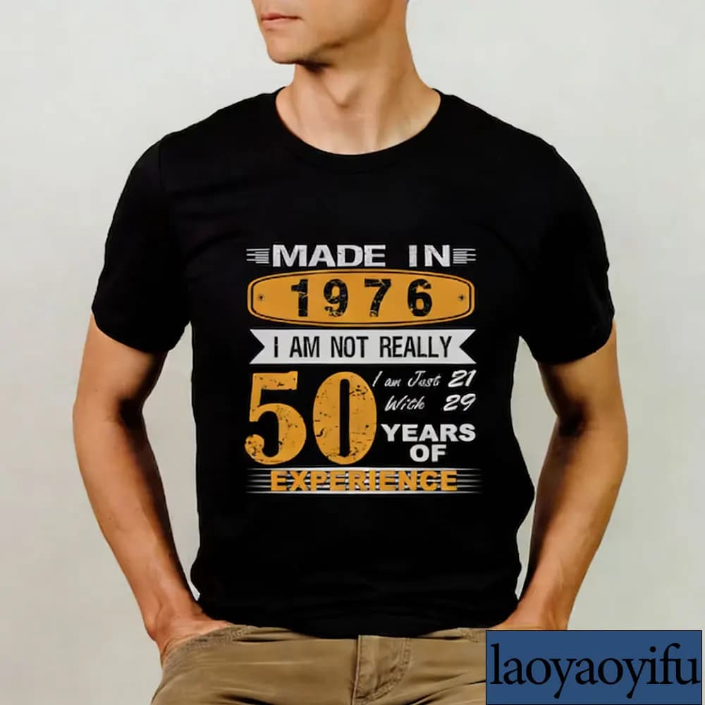 1976 Tee Fiftieth Birthday Shirts 50th Birthday Gift Shirt for Women and Men Vintage 1976 Shirt Gift for 50th Cotton T-shirts