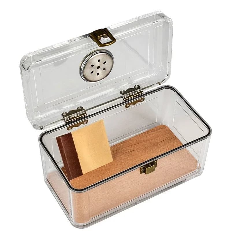 Cigar moisturizer, entry-level small-capacity transparent wakeup alcohol nourishment with cedar wood portable