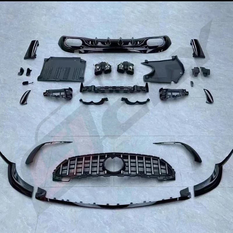 Flash Sale ! For  C-Class W206 Upgr C43 Front Lip Grille Diffuser Exhaust Pipe 2022-2024 C43 Style