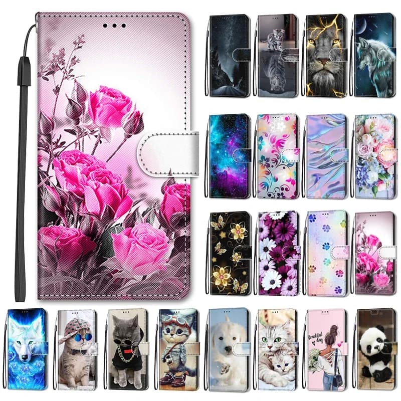 Flower Pattern Flip Case For Google Pixel 8 7 Pro 7A Pixel7A Pixel8 Pro Pixel7 A Wallet Leather Phone Cases Stand Book Cover Bag