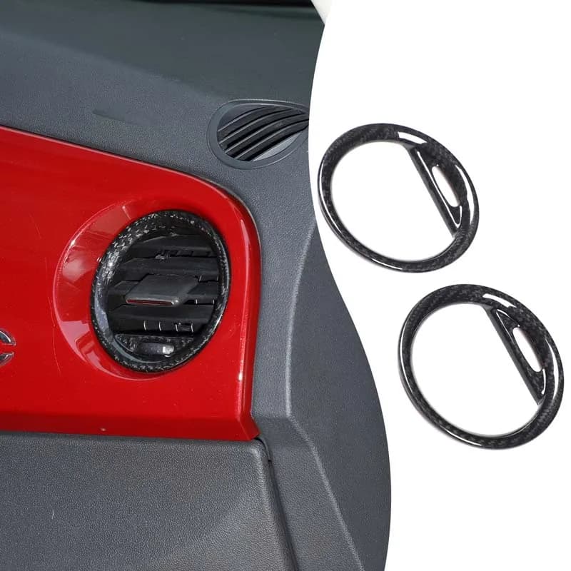 2piece set Real Carbon Fiber For Fiat 500 2008-2015 Abarth 595  Abarth 695 2012-2015 Car Side Air Vent Frame Car Accessories