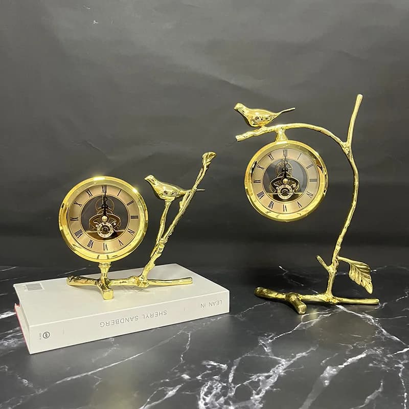 Living Room Small Bird Desk Clock Ornament Tabletop Clocks Nordic Minimalist Clock Home Light Luxury Bedroom Decoration