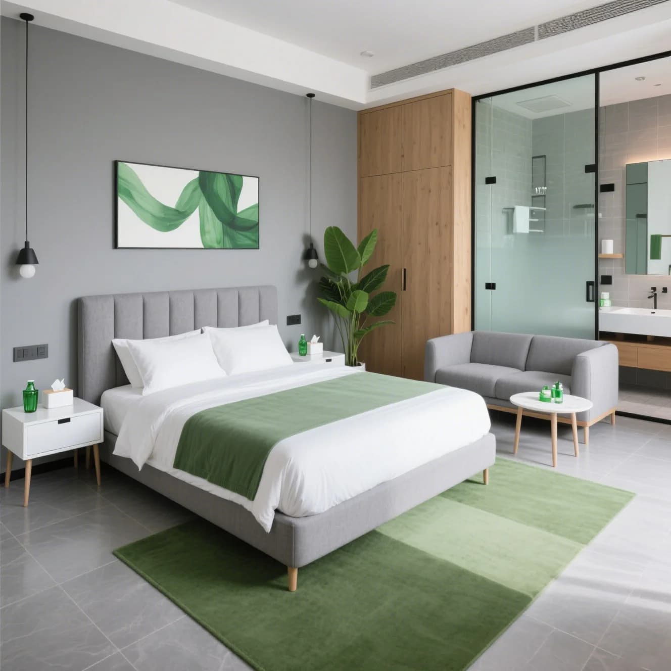 # Modern Hotel Furniture Bedroom Set Economy One Stop Matching Set Queen King Size Hotel Bed Panels Cabinets Bed