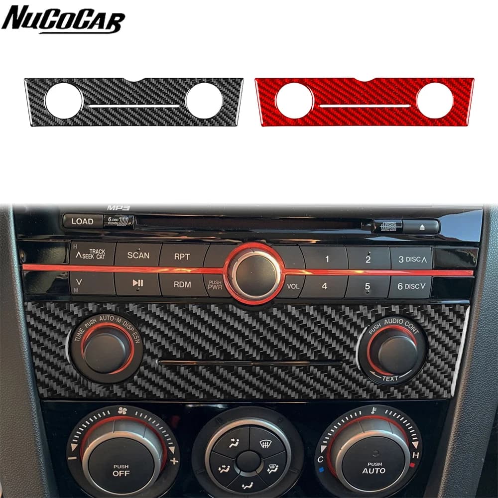 For Mazda 3 Axela 2004-2009 Carbon Fiber Central multifunction audio control panel Car Accessories Interior Decorative Stickers