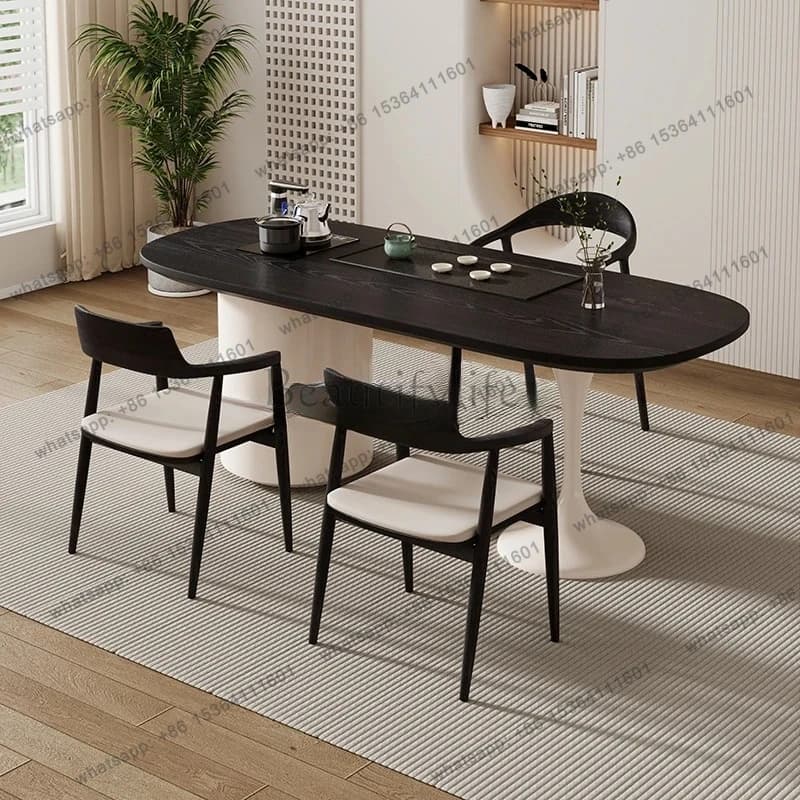 balcony tea table tea table chair combination a complete set of solid wood kettle integrated tea table