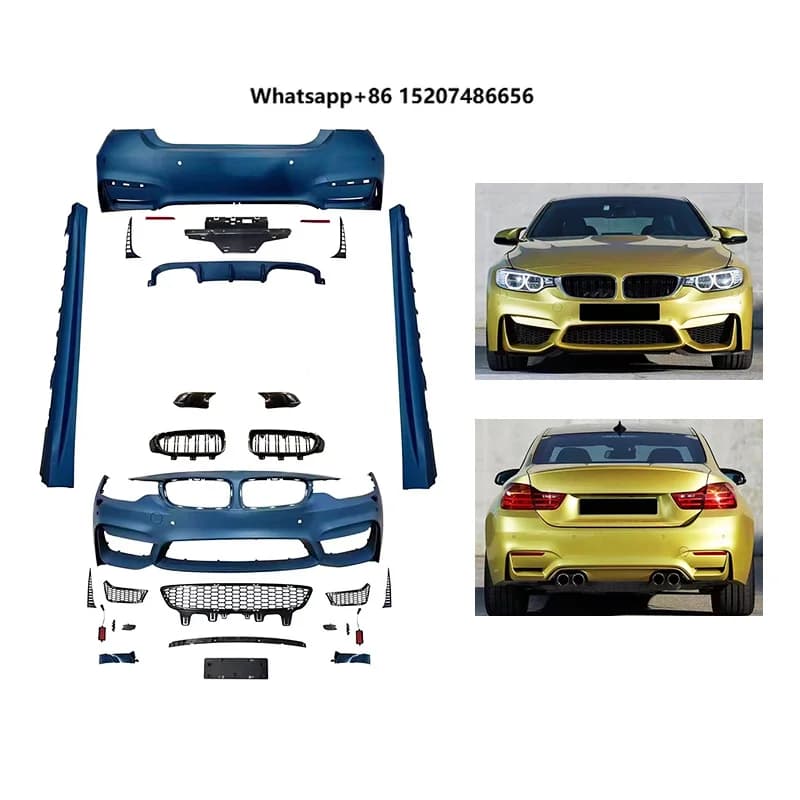 2013-2020 Car Modification M4 Large Surround Front Bumper Rear Bumper Side Skirt Complete Set of Body Kit for 4 Series F32