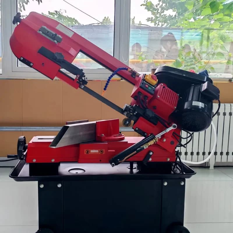 7-Inch rotary bow miter metal band saw for tubular profile corner cold saw manual semi-automatic metal cutting