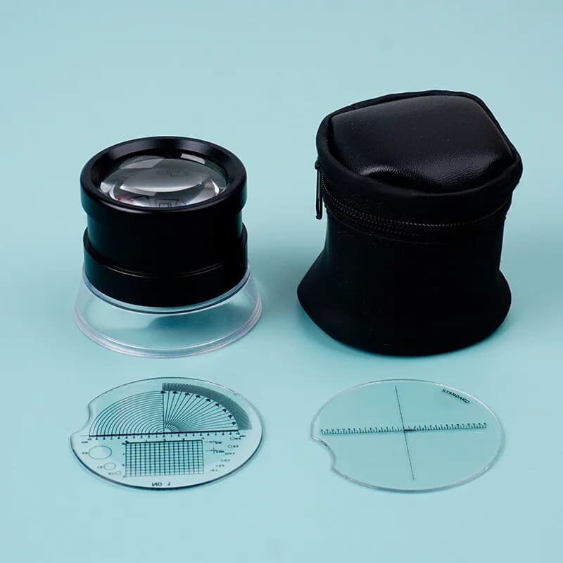 30X Cylinder Magnifier with Detachable Reticle Optical Glass Lens Jewelry Helping Hands Loupe Magnifying Glass