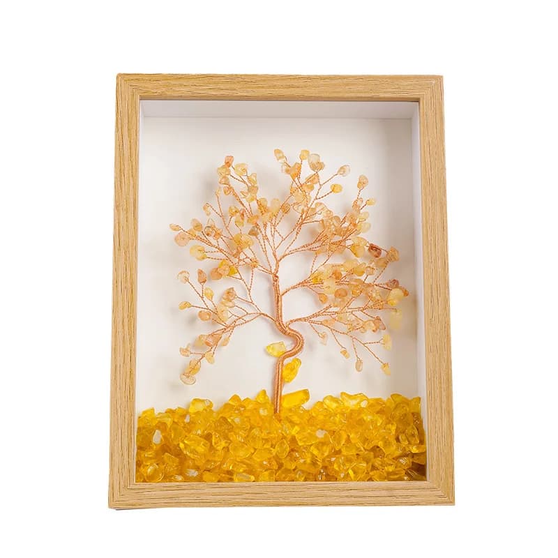 1PC Natural crystal wealth tree photo frame Health Energy Gem Seven Chakra Tree Photo Frame Home Decoration Desktop Decoration