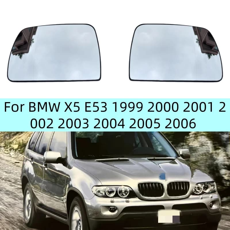 For BMW X5 E53 1999 2000 2001 2002 2003 2004 2005 2006 Left or Right  Door Side Heated Wing Mirror Glass Rearview Plate