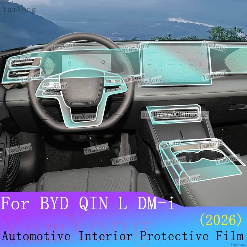 For BYD QIN L DM-i interior Film suit Navigation screen Transparent Anti-scratch Sticker Center Console Panel Protection Film