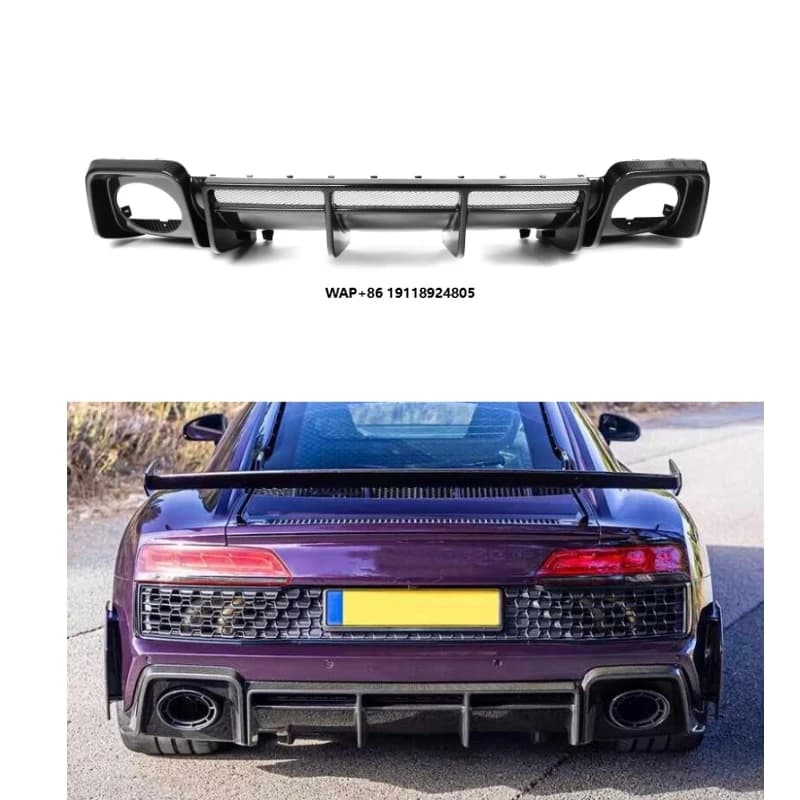 Dry Carbon Fiber P Style  Car Rear Bumpers Diffuser for R8 2021-2024 R8 Diffuser