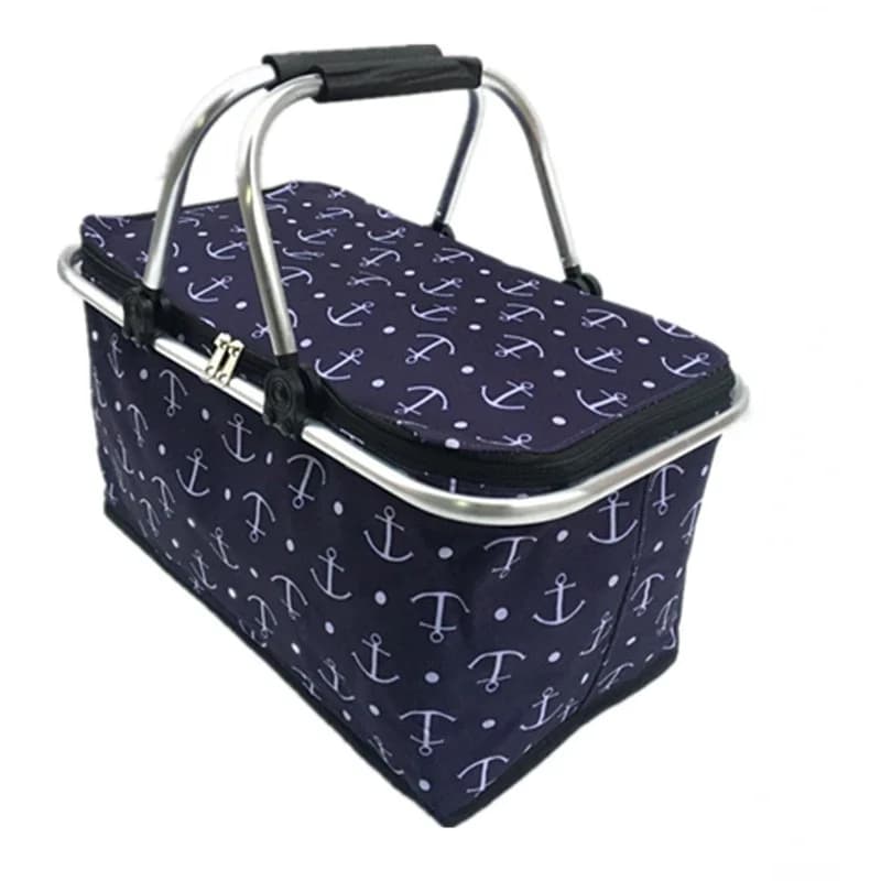 Car Oxford Outdoor Picnic Insulation Storage Basket Refrigerated Food Delivery Box Folding Shopping Basket Trunk Storage Box