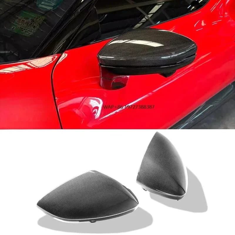 Car Exterior Accessories for  296 Dry Carbon Fiber Side Mirrors Cover for 296 GTB Replacement Rearview Mirror Cover