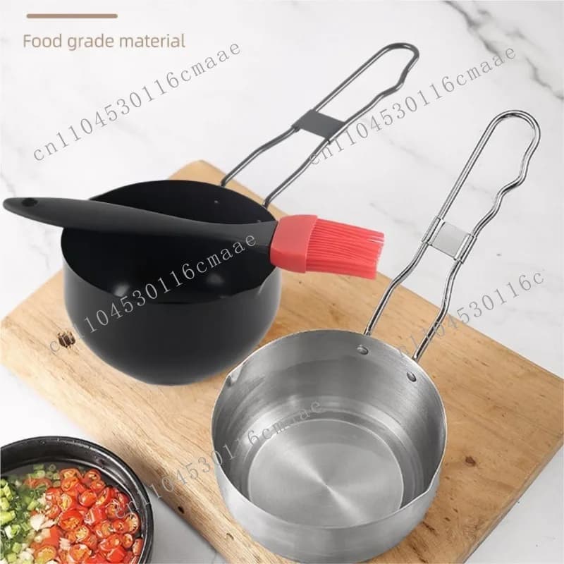 Household Mini Pot Stainless Steel Outdoor Camping Meal Soup Small Hot  Splash Sauce Sauce