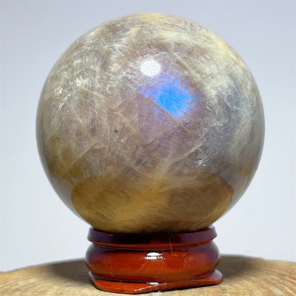 Crystal Natural Moonstone Quartz Flash Reiki Healing Gift Stone Ornaments Spiritual Minerali Gift Home Decoration Energy+Stand